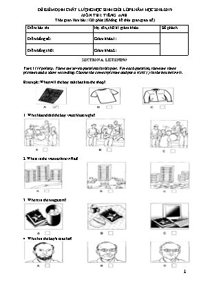 Đề kiểm định chất lượng học sinh giỏi môn Tiếng Anh Lớp 8 - Năm học 2018-2019